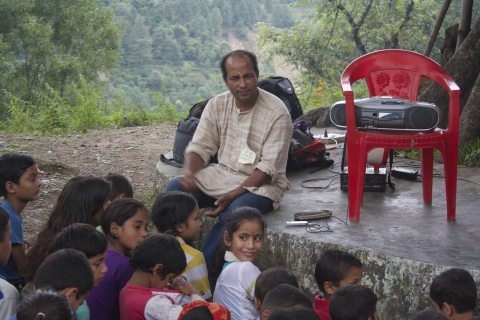 Devilal Bharati is the field team leader, managing the radio station’s field outreach programmes. (Courtesy: Mandakini Ki Awaz)