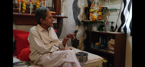 Pandit Om Prakash Sharma is considered to be the face of maach folk theatre form in India (Courtesy: Mitali Trivedi)