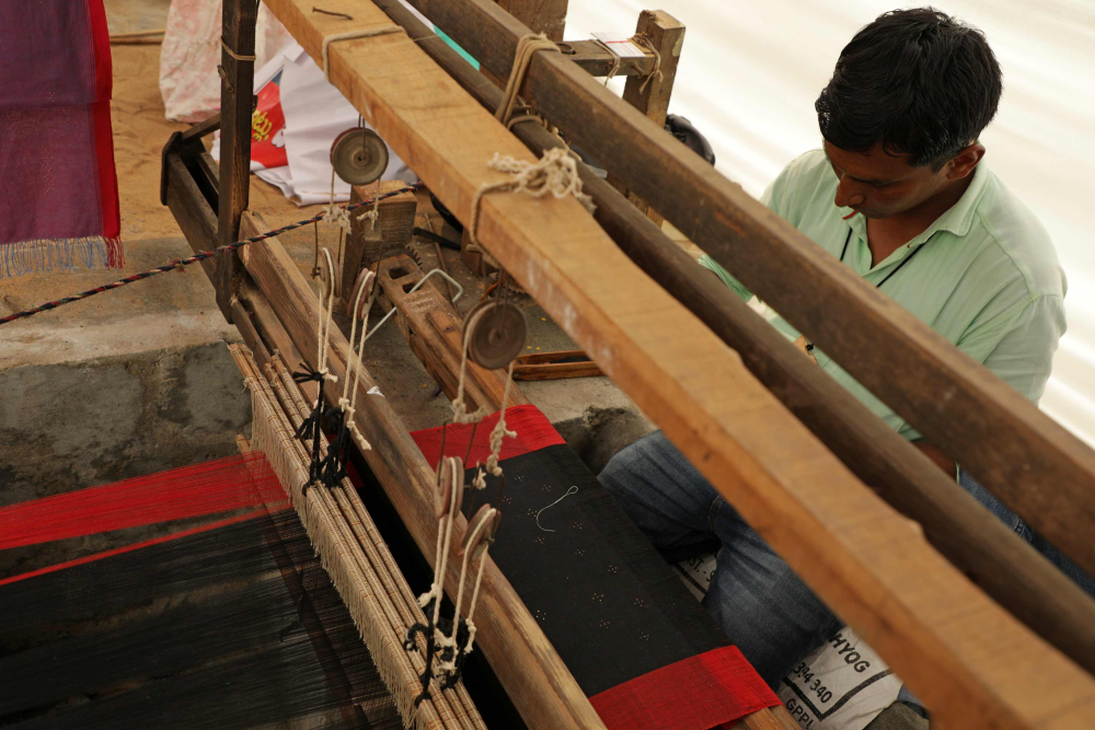 Suresh Vankar at his loom