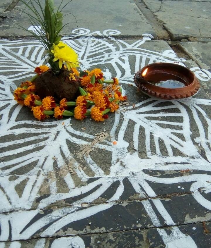 rice chauk made with wet rice flour 