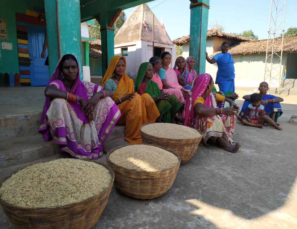 The amount of grain collected as offering by the women’s group.