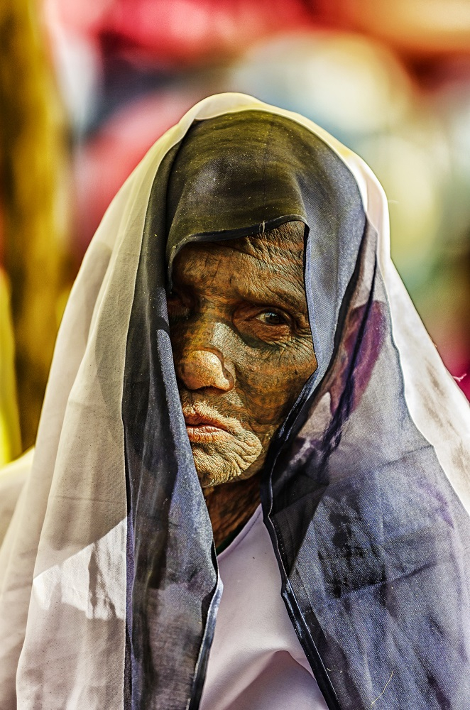 A Ramnami woman with ramram tattoo