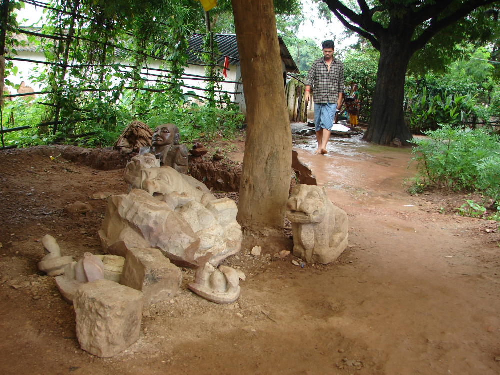 A sculptor's workspace