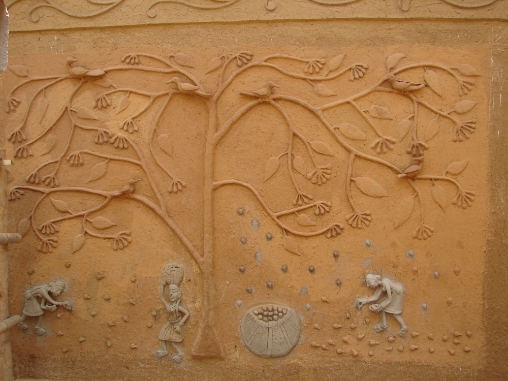 Clay relief work inside home