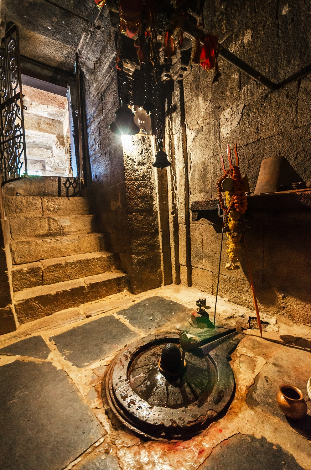 Stairs leading to the Garbhagrha