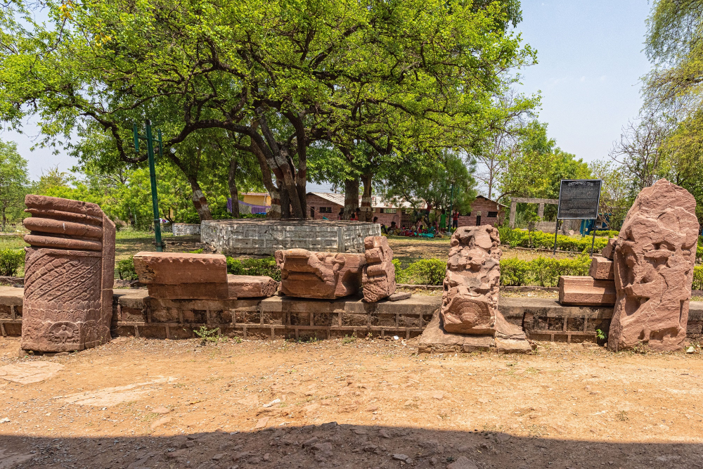 Dislodged sculptures on the site