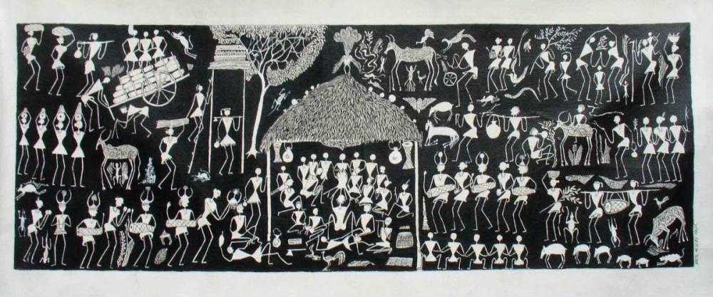 A picture made by acrylic colours on canvas 