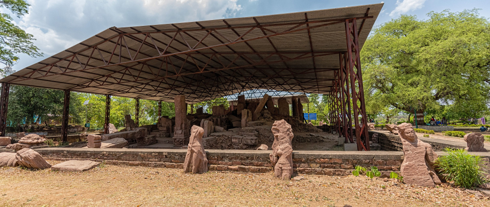 Dislodged sculpture on the site