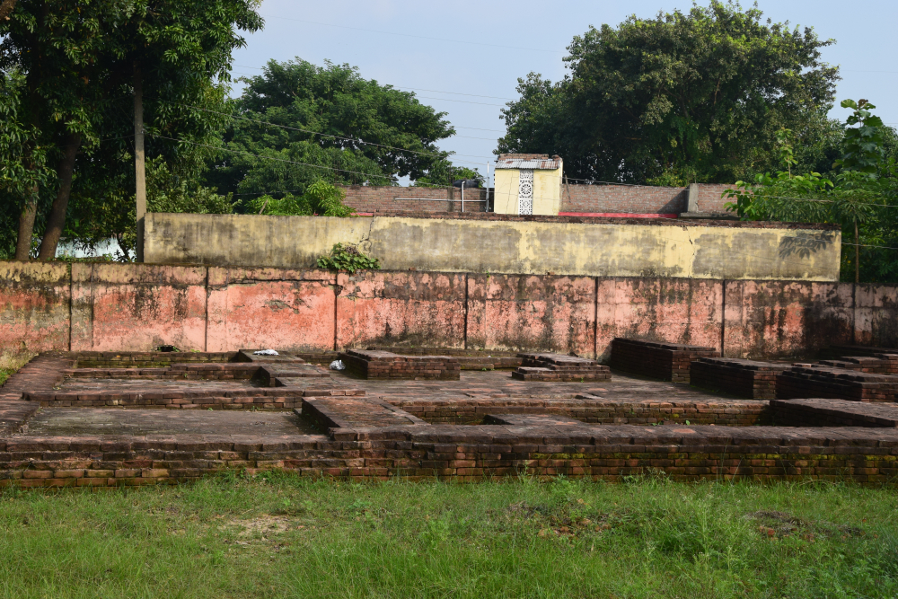 चित्र ६. पश्चिमी चम्पारण स्थित लौरिया अरेराज अशोक स्तंभ के क़रीब नज़र आते कुछ अवशेष (फोटो: अफ़रोज़ आलम साहिल, अक्टूबर, 2019)
