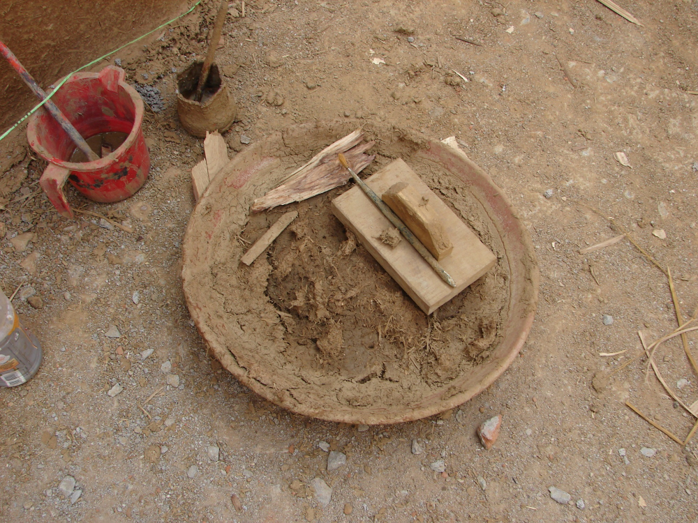 Mixture of clay and hay