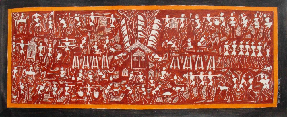 A painting made in acrylic on canvas