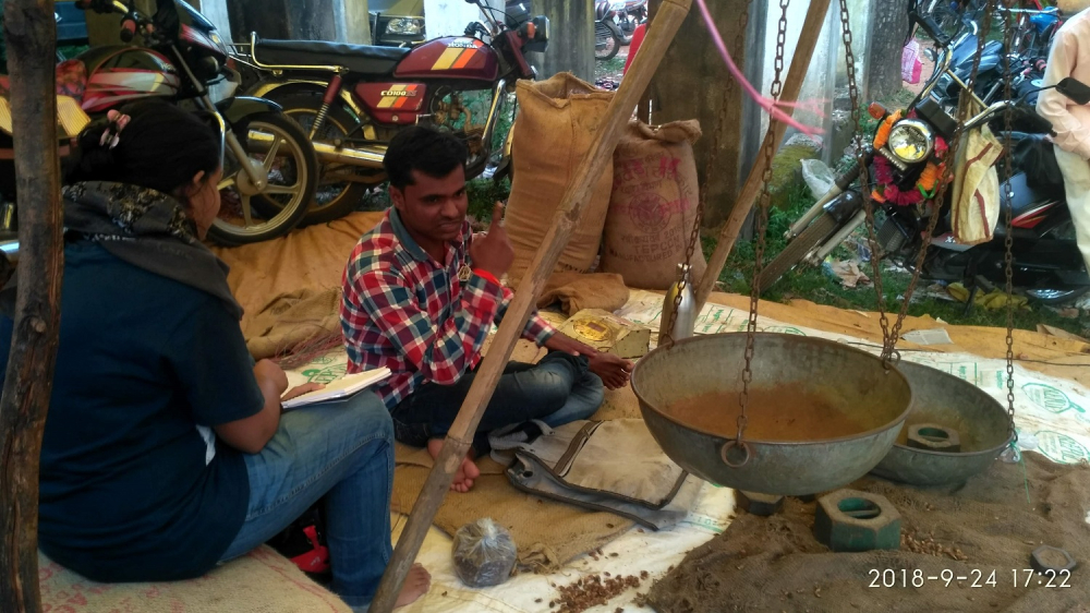 A local trader at the haat