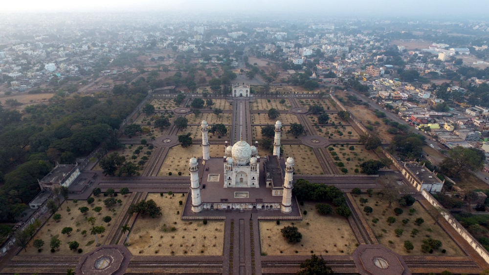 Aerial view of Bibi Ka Maqbara.