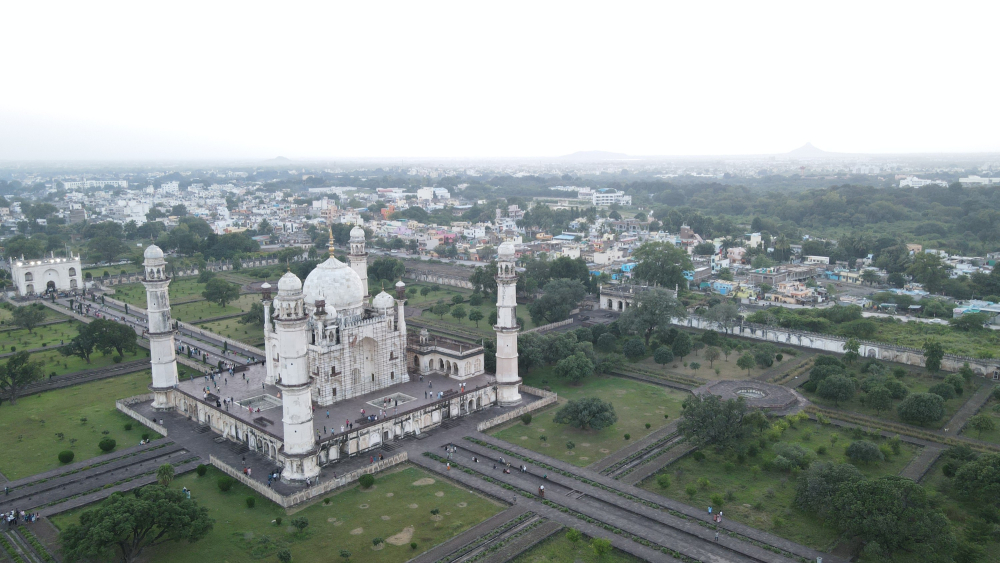 Aerial view of Bibi Ka Maqbara. (Picture Credits: Rushikesh Hoshing)