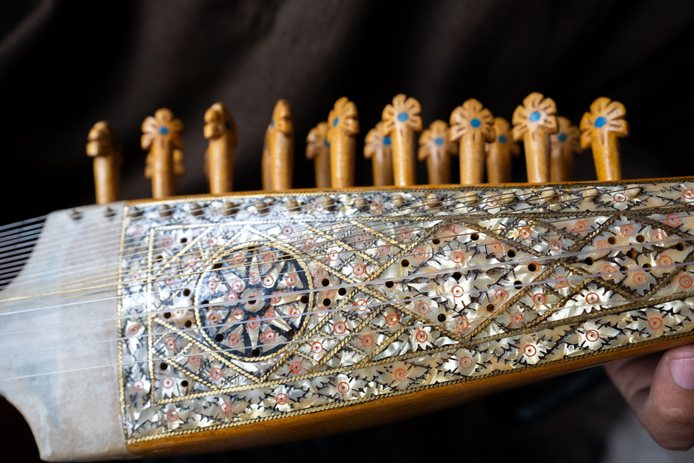Intricately carved rabab. (Picture Credits: Syed Muneeb Masoodi)