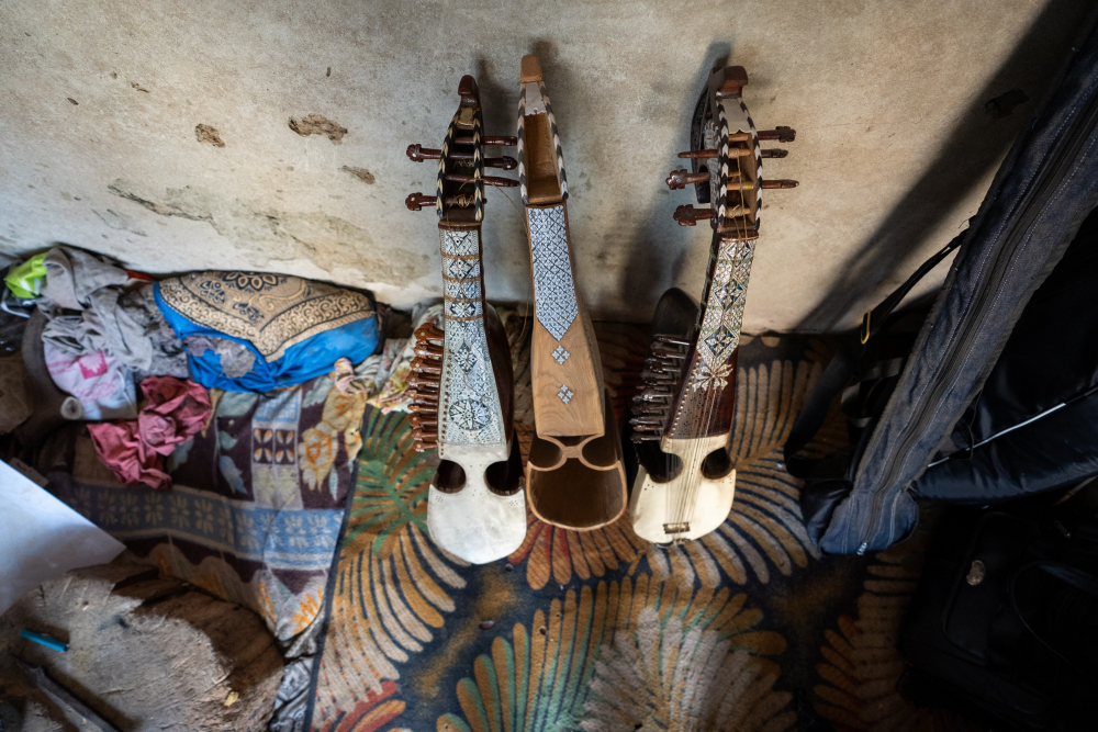 Rababs in a workshop. 