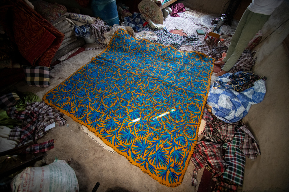 Gabba, made from recycled fabrics, transforms old textiles into vibrant, appliqué rugs.