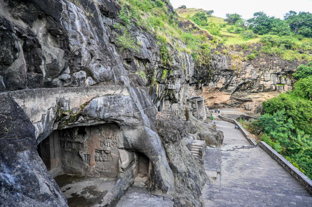View of Cave 2 and a part of Caves 1-5. (Picture Credits: Anil Purohit)