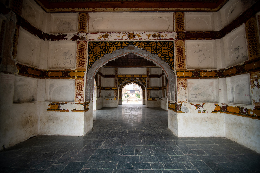 Mughal era architecture inside of Shalimar bagh