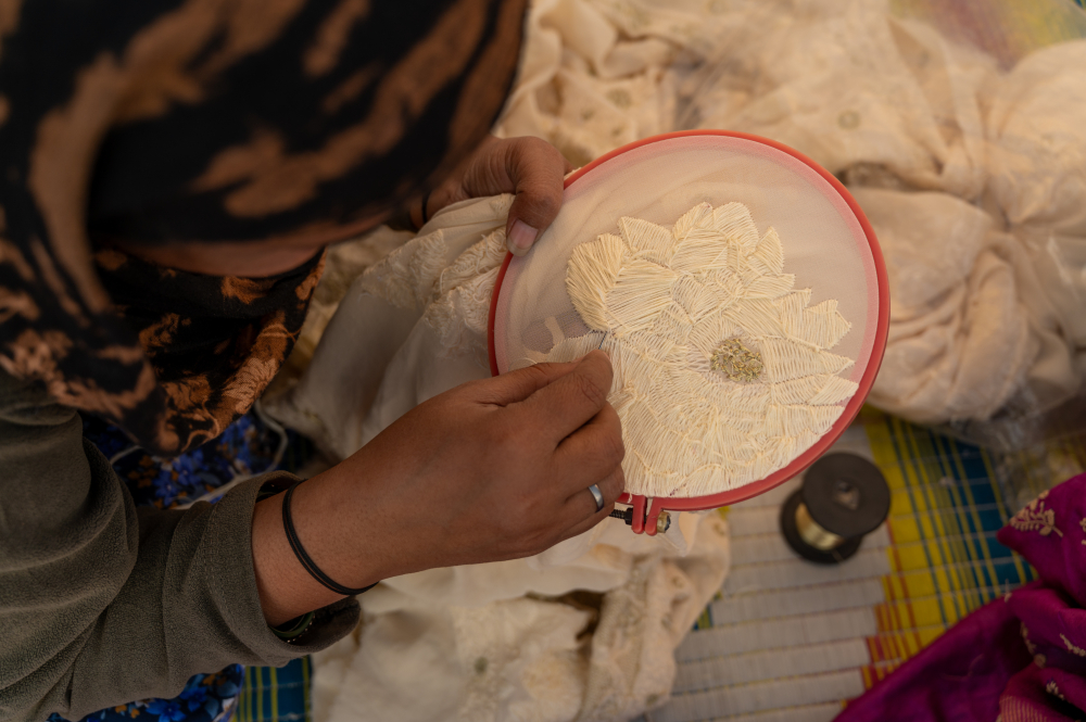 White-on-white chikankari. (Picture Credits: Monis Khan)