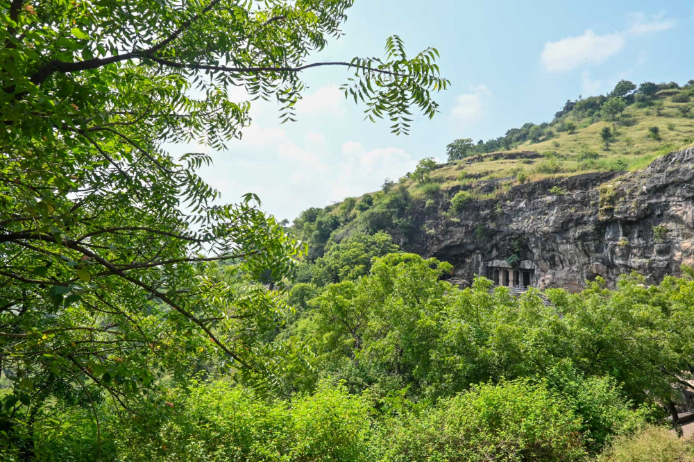Exterior view of Aurangabad Caves. (Picture Credits: Anil Purohit)