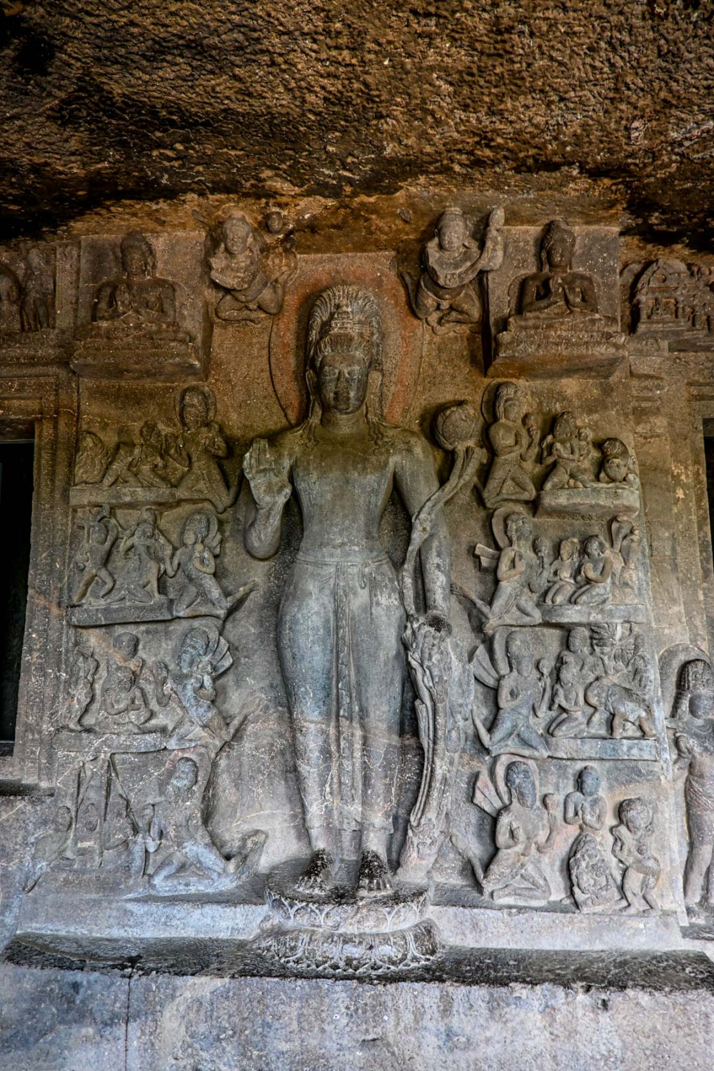 Ashtamahabhaya Avalokiteshvara flanking the main shrine door in Cave 7. (Picture Credits: Anil Purohit)
