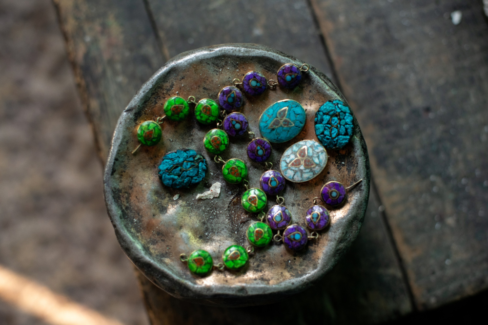 Handcrafted turquoise jewelry.
