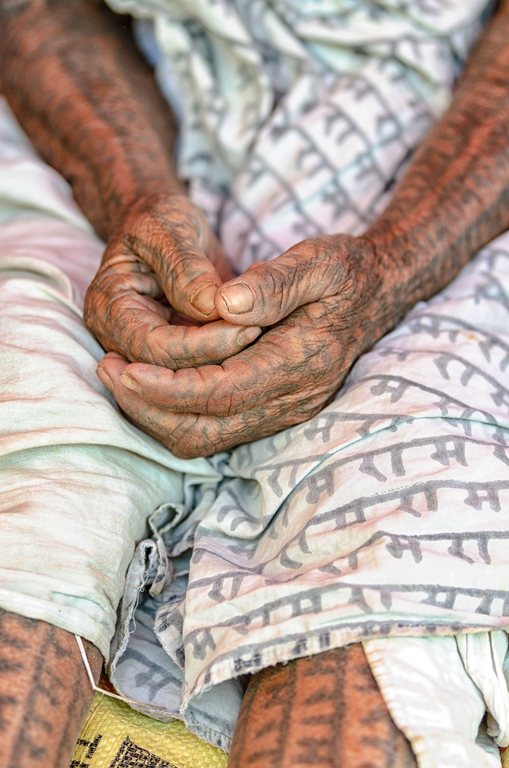 A Ramnami woman with Ramram Tattoo all over her Body