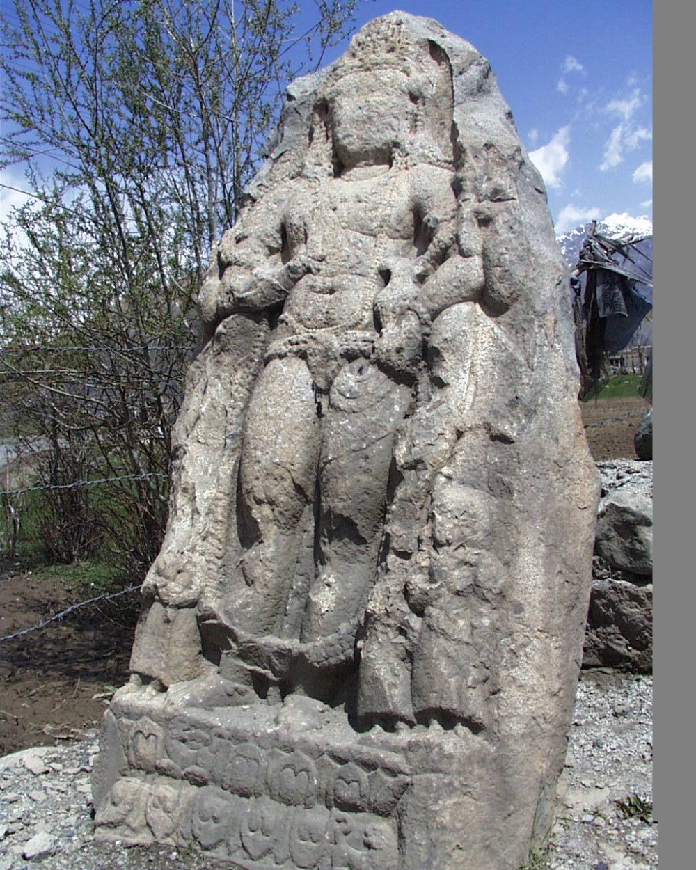 Fig. 1. The sculpture at Drass, first of the series of sculptures specific to Kashmiri Buddhist art in different parts of Ladakh (Courtesy: Tashi Morup 1999-2000)