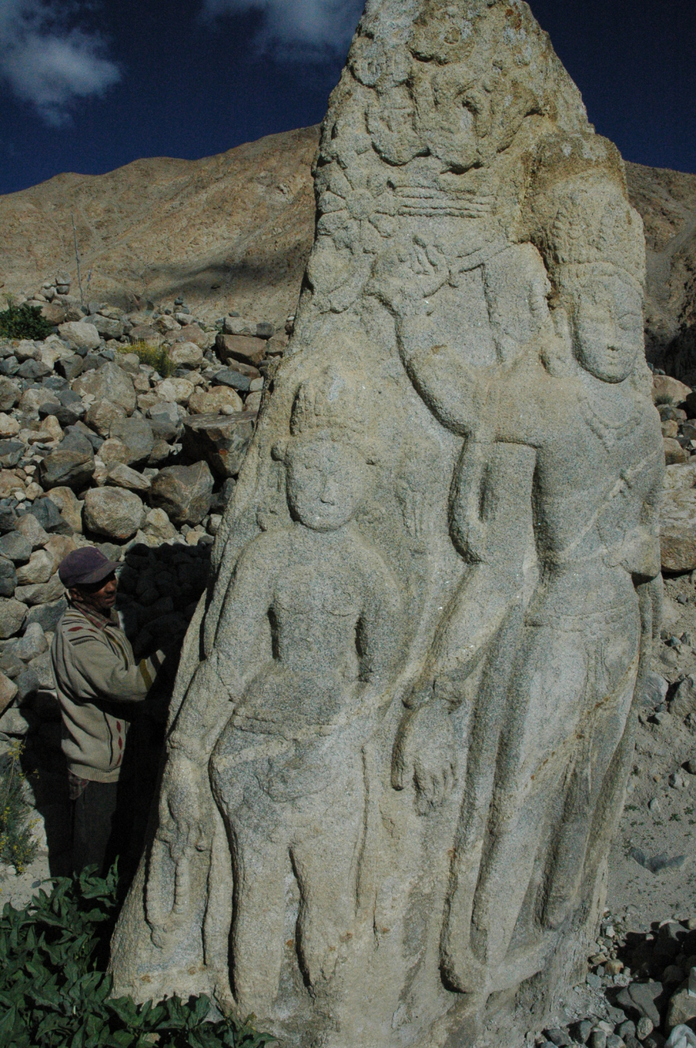 Fig. 5. The rock sculpture in Digar village of Nubra valley is the largest in the Leh district (Courtesy: Tashi Morup, 2004)