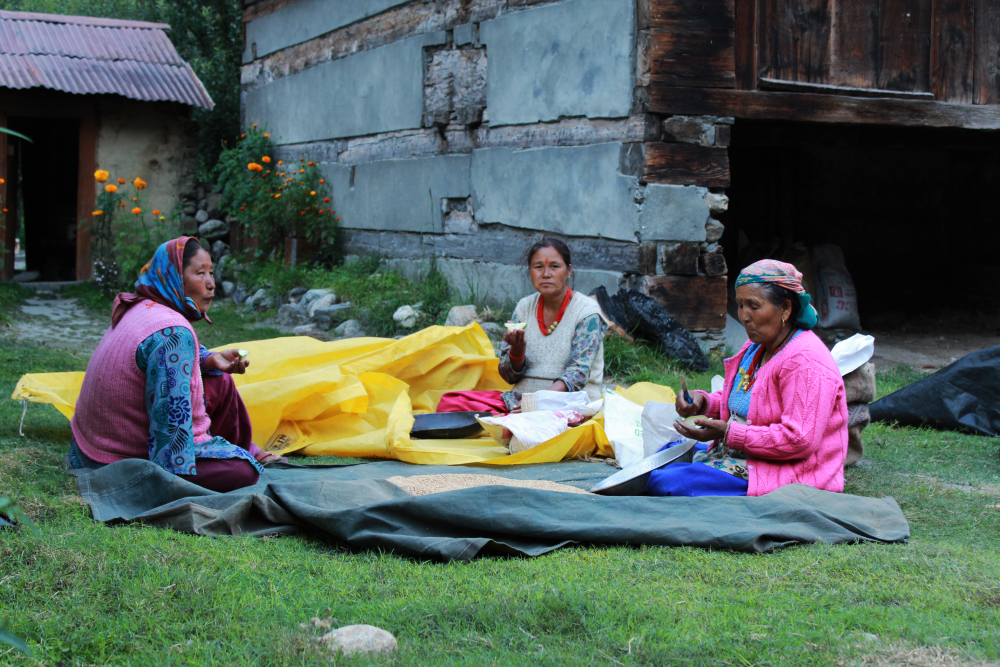 Fig 7: Space between the houses used as a social space for interaction and daily chores