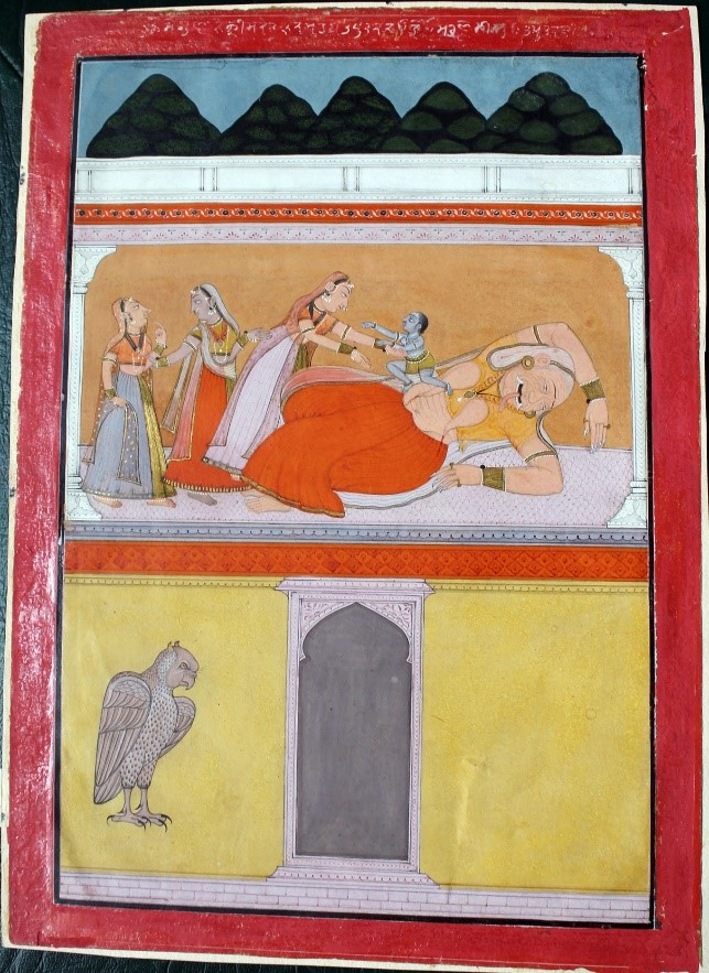Fig. 5. Krishna slaying Putana. School of Laharu, 1758. (Courtesy:Bhuri Singh Museum, Chamba)
