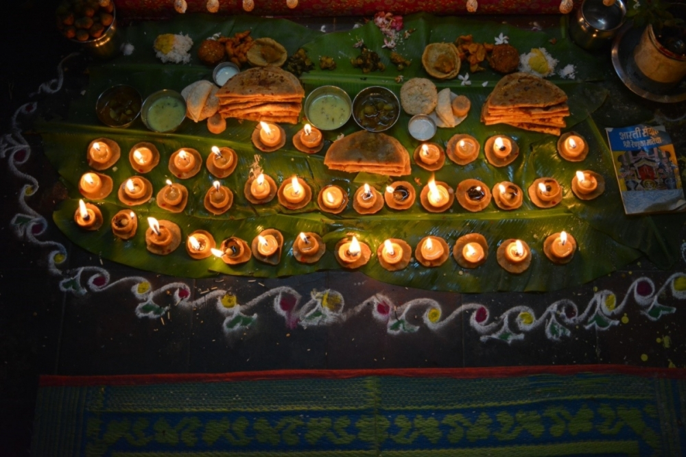 Fig. 5: Food offering to the goddesses