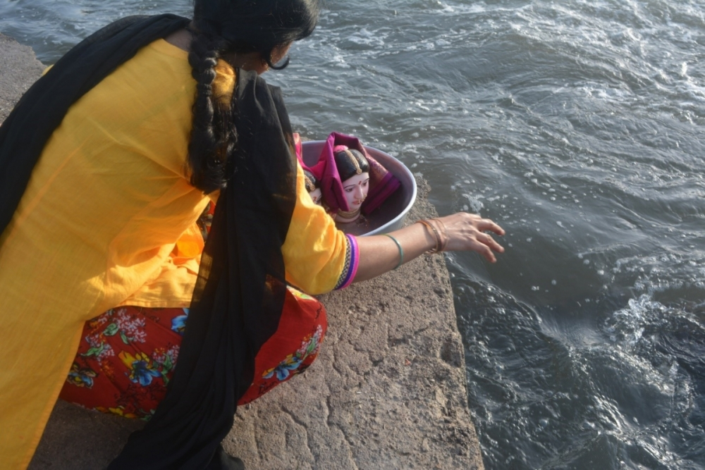 Fig. 6: Visarjana (immersion) of Gauris