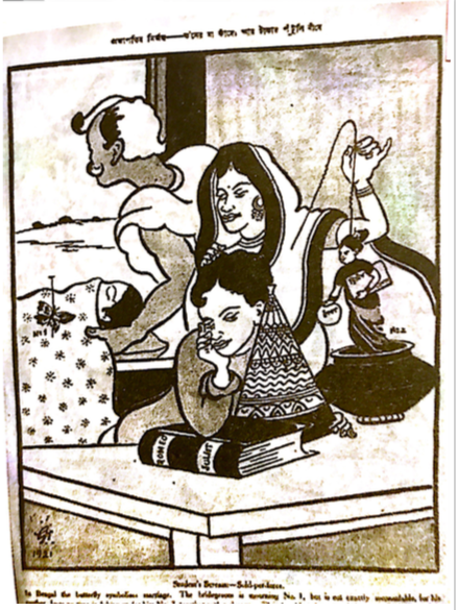 Figure 5. Srudem’s Scream—Sold-per-force, by Gaganendranath Tagore (Courtesy: Dr Subhendu Dasgupta in Gaganendranath Tagorer Cartoon- e Hindutwabad)