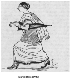 Figure 6. The Lady Clerk by Benoy Kumar Bosu, published in 1927 (Courtesy: Dalia Chakraborty, ‘The Cartoon of a Bengali Lady Clerk: A Repertoire of Sociological Data.’)