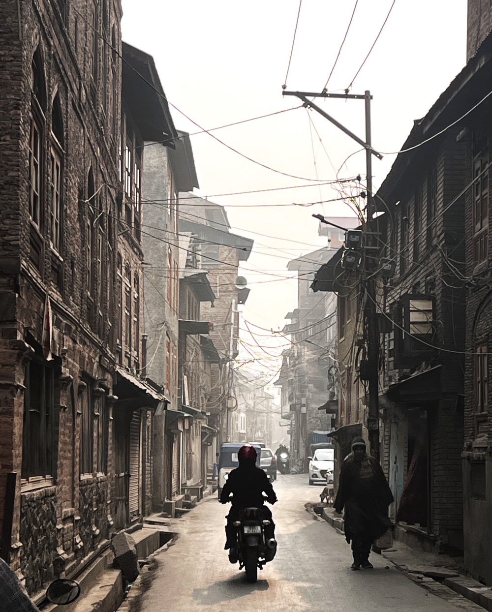 Narrow alley in Srinagar’s Old City. 