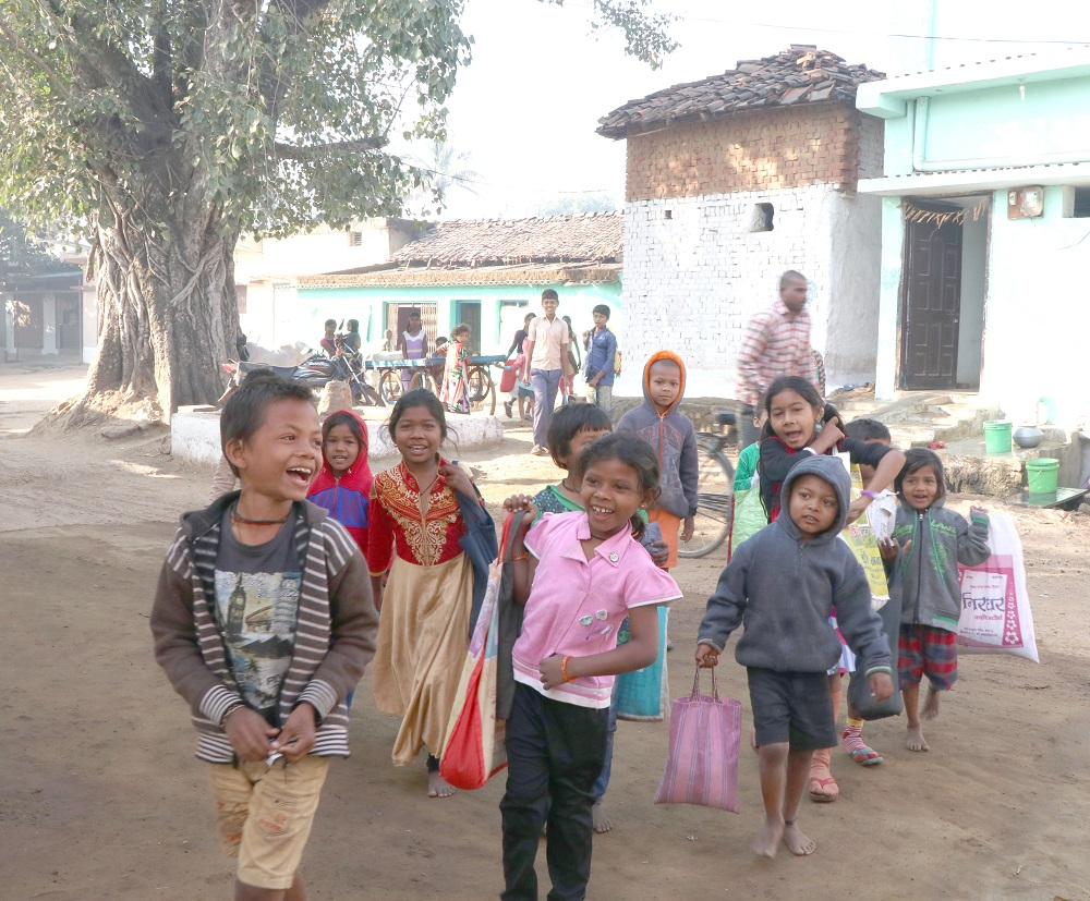 Children gathered to commence the Chheri Chhera festival