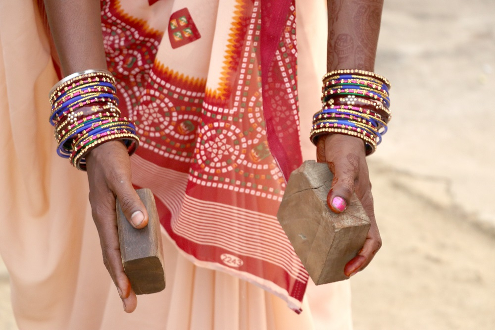 Wooden Blocks used during the Sua Performance