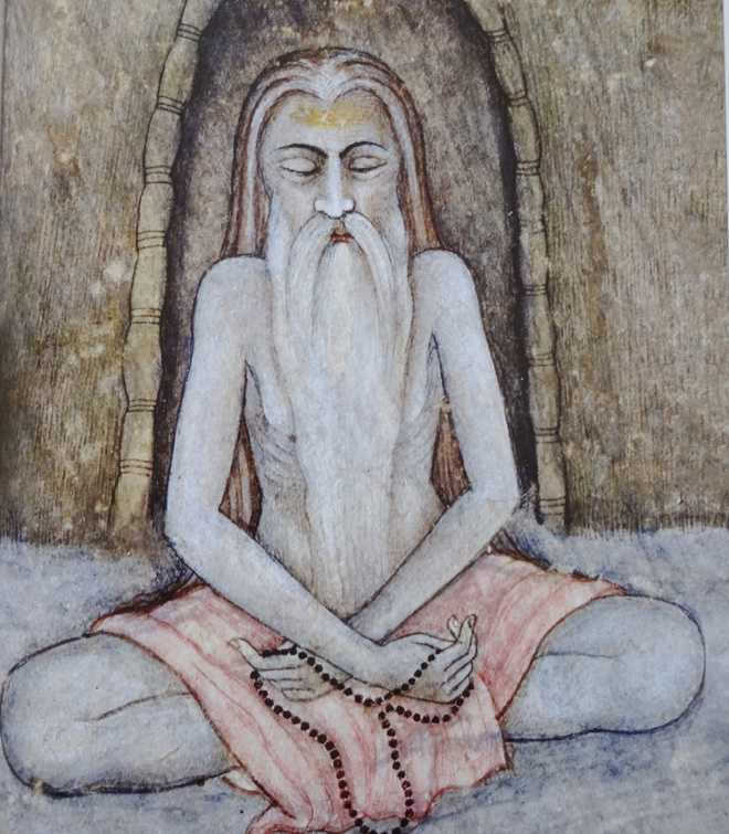 Meditating Sadhu - Mughal, second half of 18th century - Private collection_The Tribune