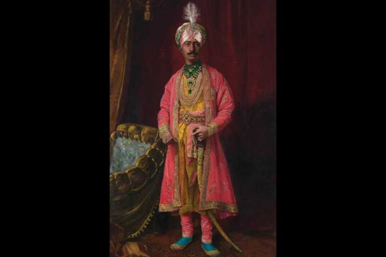 Painting of Nawab Ahmad Ali Khan of Malerkotla by an anonymous artist, based on a photograph (Courtesy: DAG via Sahapedia.org)
