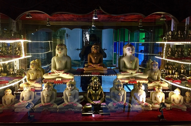 Fig. 6: Jina icons in Sambhavnath Bhagwan temple, Jiagang, West Bengal (Courtesy: Mrinalini Sil)