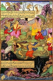 Rama meets Sugriva from Mughal Ramayana_WC