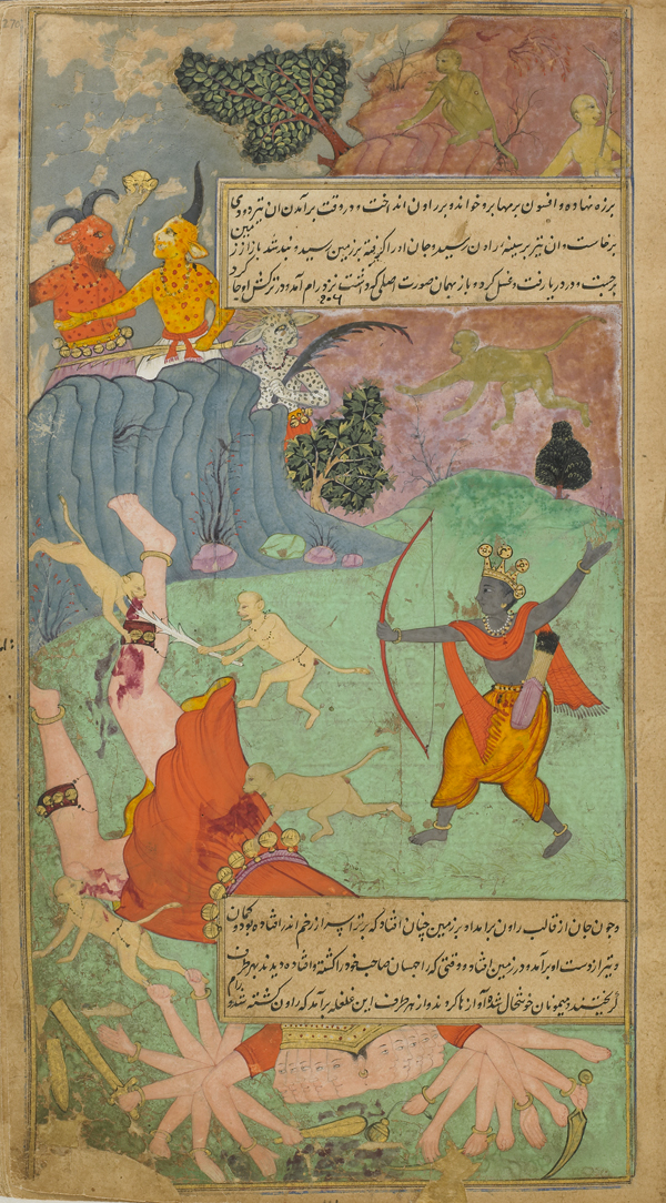 Rama slays Ravana - Mughal Ramayana_Fazl  - Indian, Mughal dynasty - Wikimedia Commons