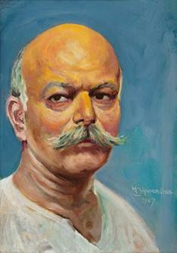 Self Portrait by M.V. Dhurandhar (Courtesy: DAG via Sahapedia.org) 