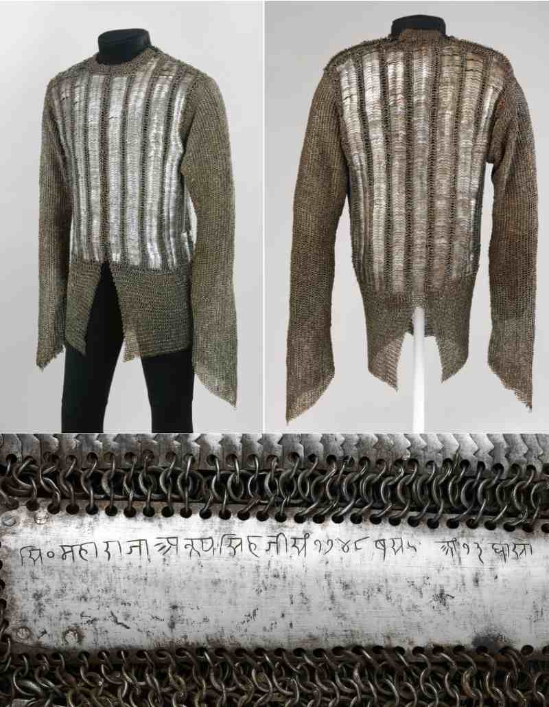 Deccani shirt mail with Maharaja Anup Singh's inscription, Courtesy: The Metropolitan Museum of Art 