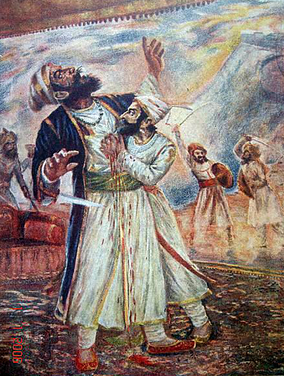 Shivaji and Afzal Khan at Pratapgad Fort