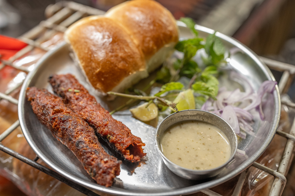 Seekh kebab served with pav. (Picture Credits: Rushikesh Hoshing)
