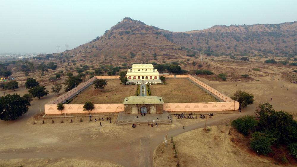 Aerial view of Soneri Mahal.