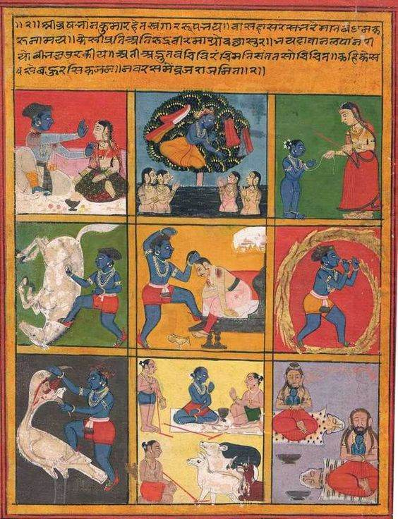 The nine rasas in Krishna’s leela-Rajasthan by a painter at Mewar, ca 1700_The Tribune